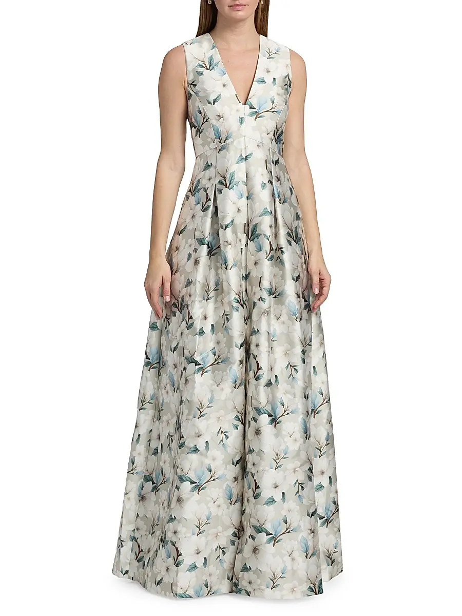 SACHIN & BABI Women's Brooklynne Floral Satin A-Line Gown | Thumbnail 3 SACHIN & BABI Women's Brooklynne Floral Satin A-Line Gown | Thumbnail 3