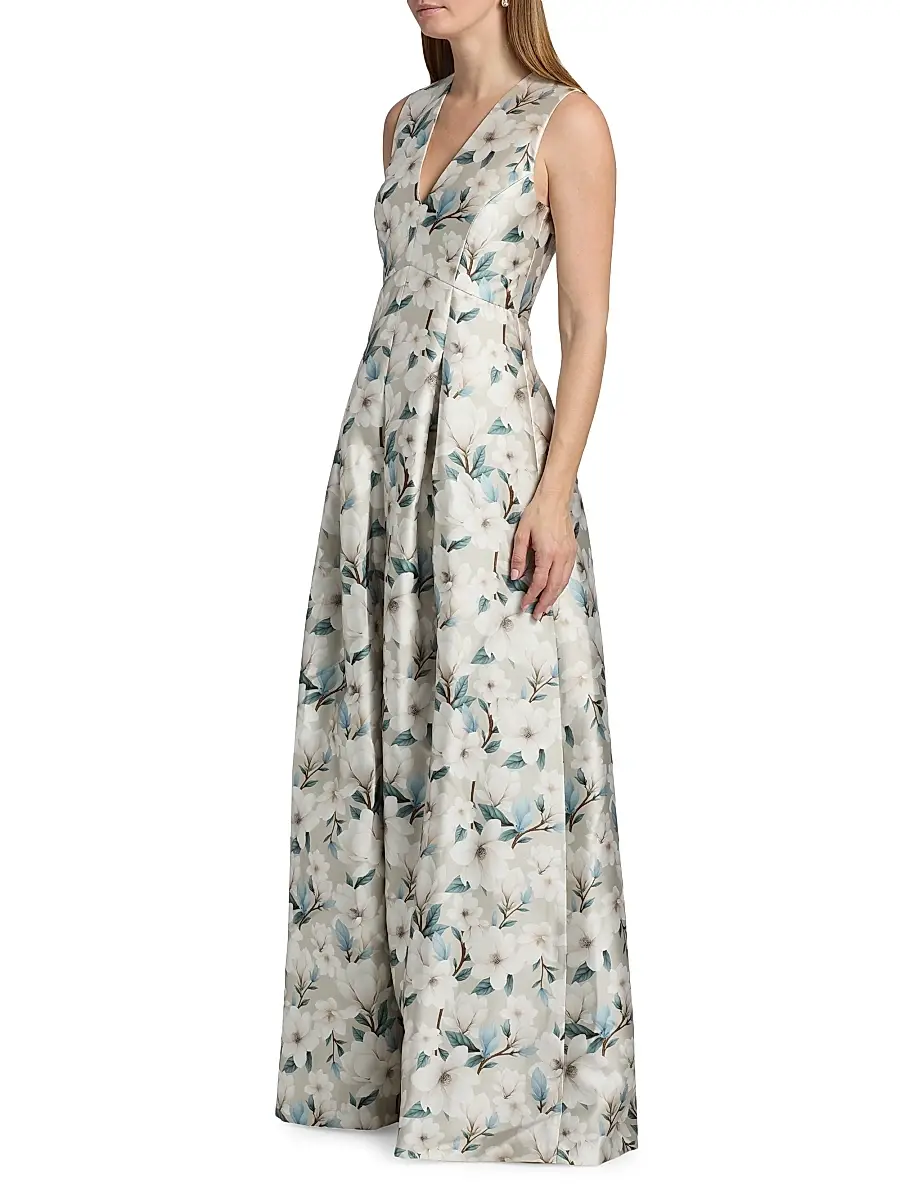 SACHIN & BABI Women's Brooklynne Floral Satin A-Line Gown | Thumbnail 4 SACHIN & BABI Women's Brooklynne Floral Satin A-Line Gown | Thumbnail 4