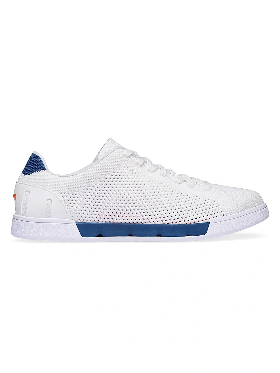 SWIMS Men's Breeze Tennis Knit Low-Top Sneakers - White Ensign Blue - Size 15 | Image 1 SWIMS Men's Breeze Tennis Knit Low-Top Sneakers - White Ensign Blue - Size 15 | Image 1