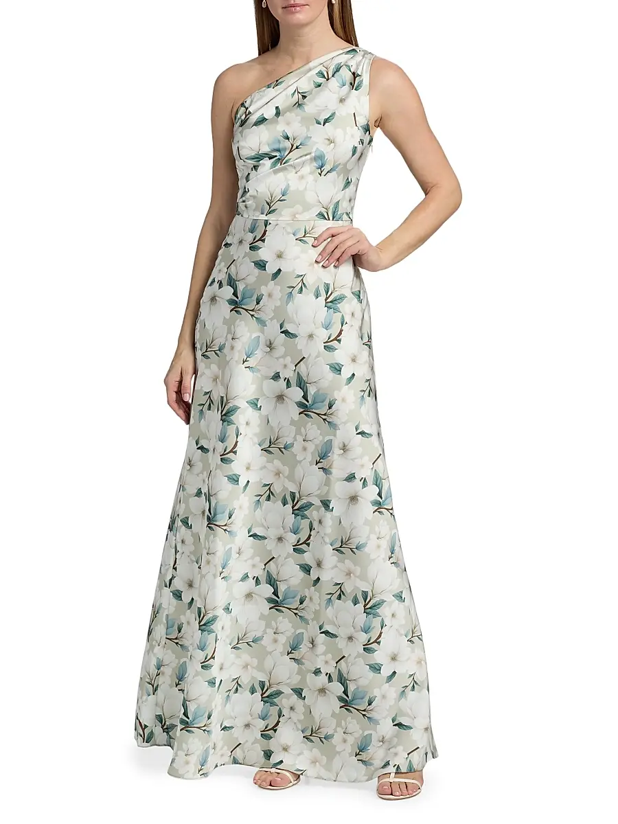 SACHIN & BABI Women's Delphine Floral One-Shoulder Trumpet Gown | Thumbnail 2 SACHIN & BABI Women's Delphine Floral One-Shoulder Trumpet Gown | Thumbnail 2