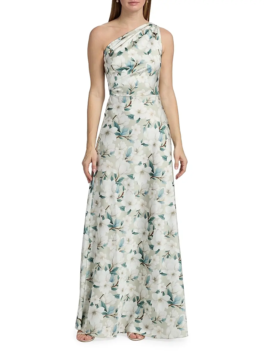 SACHIN & BABI Women's Delphine Floral One-Shoulder Trumpet Gown | Thumbnail 3 SACHIN & BABI Women's Delphine Floral One-Shoulder Trumpet Gown | Thumbnail 3