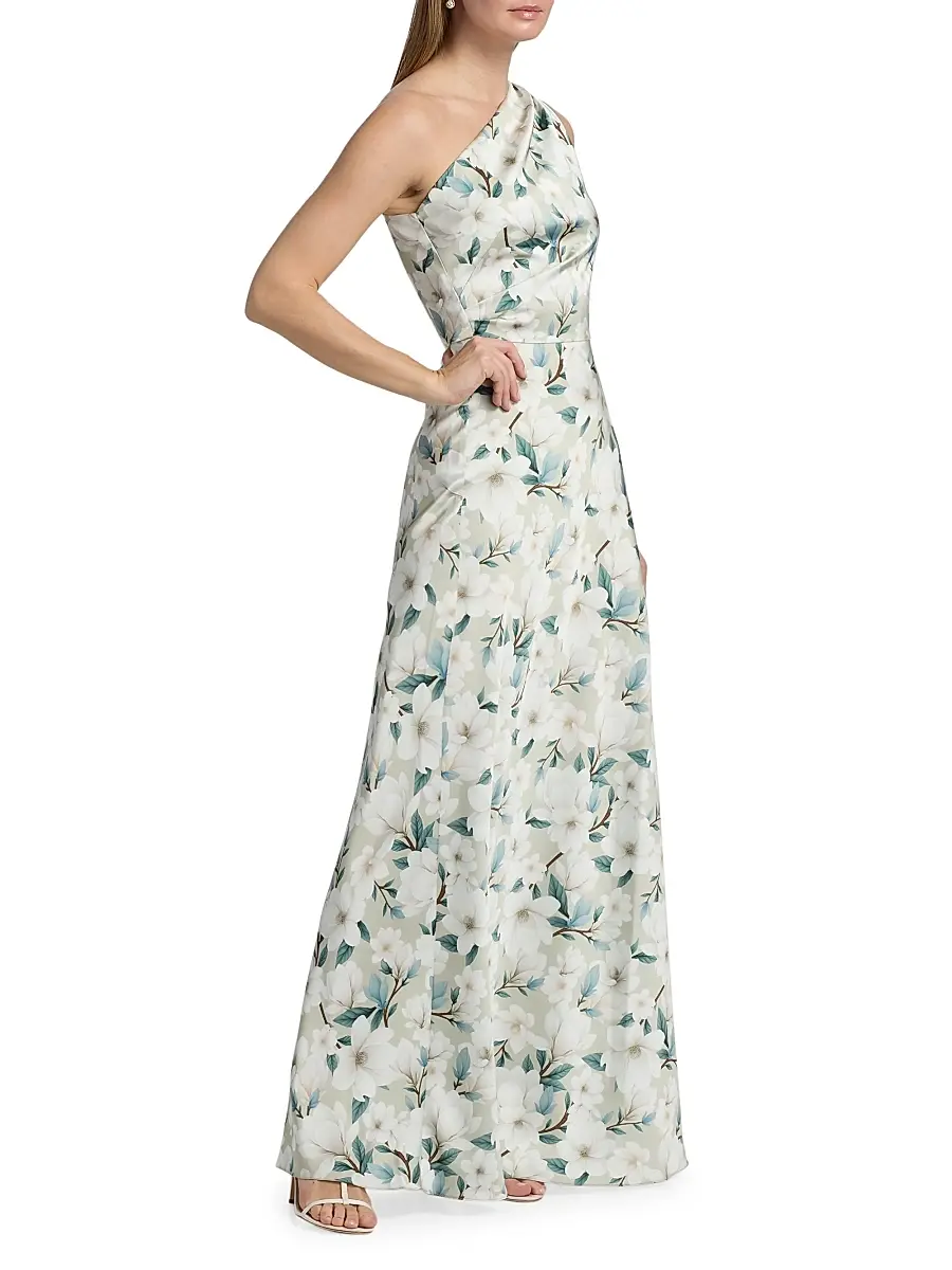 SACHIN & BABI Women's Delphine Floral One-Shoulder Trumpet Gown | Thumbnail 4 SACHIN & BABI Women's Delphine Floral One-Shoulder Trumpet Gown | Thumbnail 4