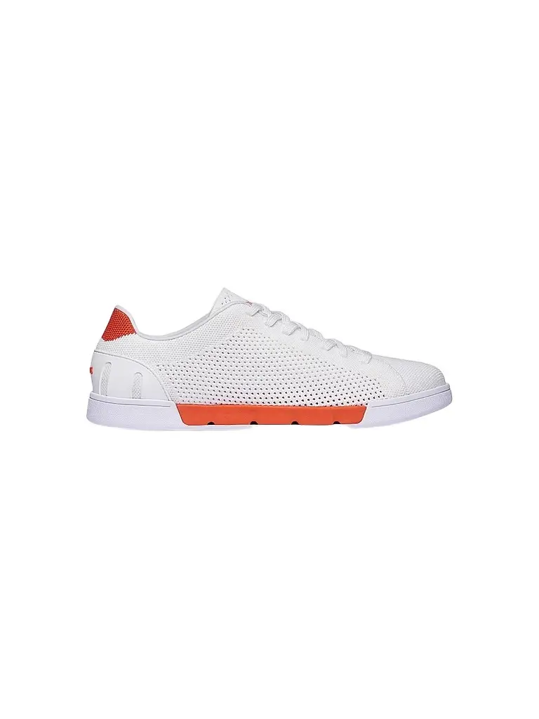 SWIMS Men's Breeze Tennis Knit Low-Top Sneakers - White Swim Orange - Size 15 | Image 1 SWIMS Men's Breeze Tennis Knit Low-Top Sneakers - White Swim Orange - Size 15 | Image 1