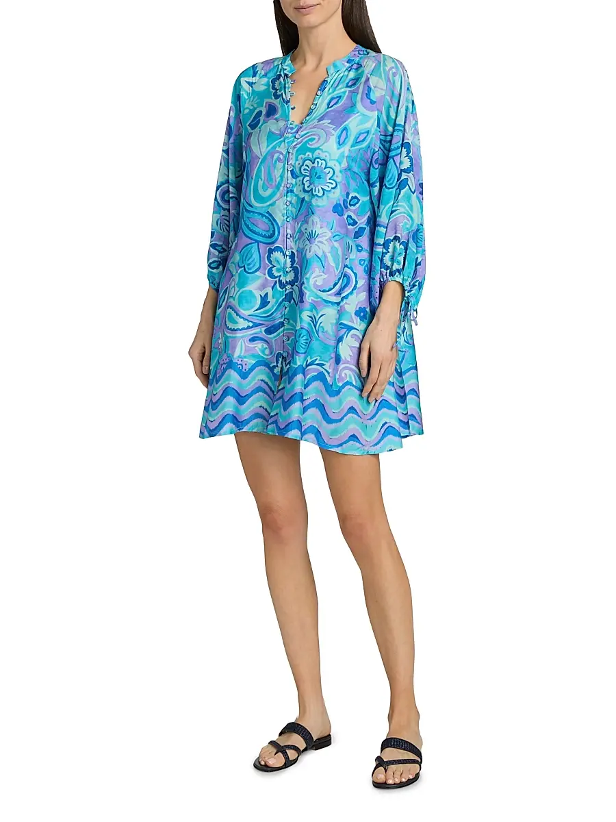 Johnny Was Women's Mulla Floral-Paisley Minidress | Thumbnail 2