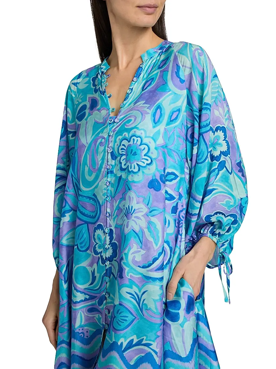 Johnny Was Women's Mulla Floral-Paisley Minidress | Thumbnail 5