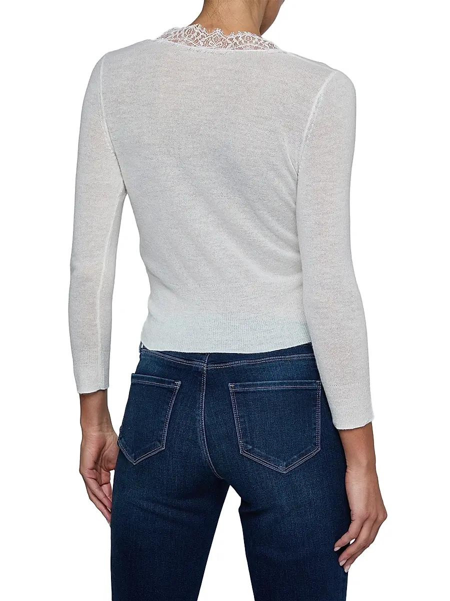 L'Agence Women's Eluna Lace-Trim Cardigan | Thumbnail 5 L'Agence Women's Eluna Lace-Trim Cardigan | Thumbnail 5