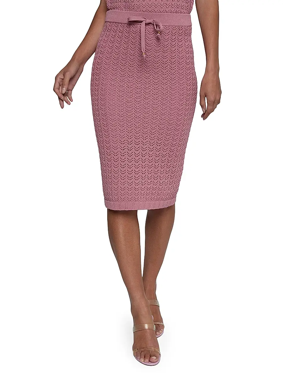 L'Agence Women's Lacen Pointelle-Knit Midi-Skirt | Thumbnail 3 L'Agence Women's Lacen Pointelle-Knit Midi-Skirt | Thumbnail 3