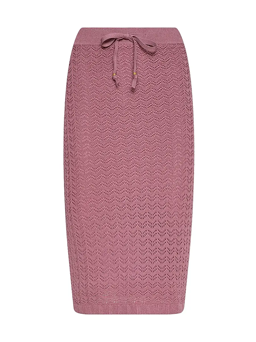 L'Agence Women's Lacen Pointelle-Knit Midi-Skirt - Lilas - Size XL | Image 1 L'Agence Women's Lacen Pointelle-Knit Midi-Skirt - Lilas - Size XL | Image 1
