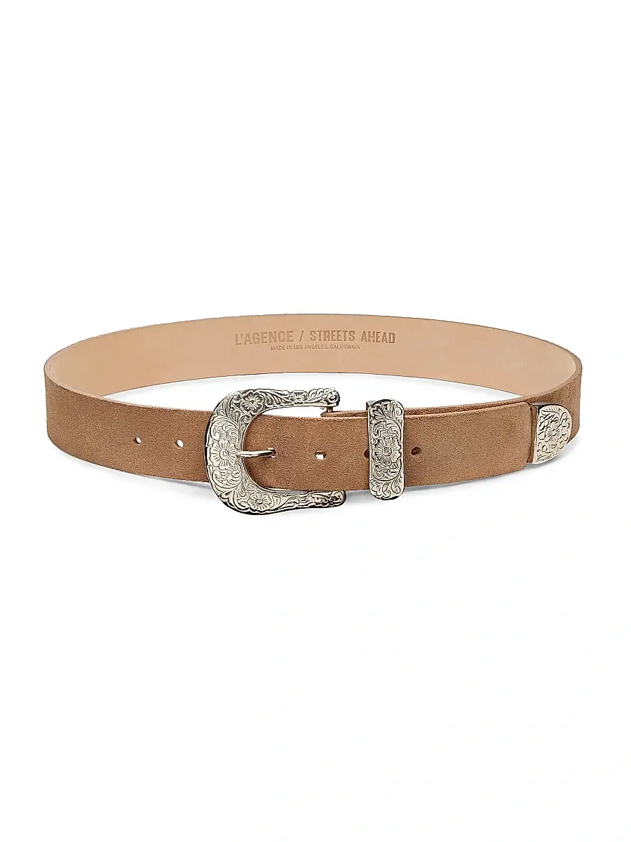L'Agence Women's Otera Leather Belt - Cappuccino - Size Large | Image 1 L'Agence Women's Otera Leather Belt - Cappuccino - Size Large | Image 1