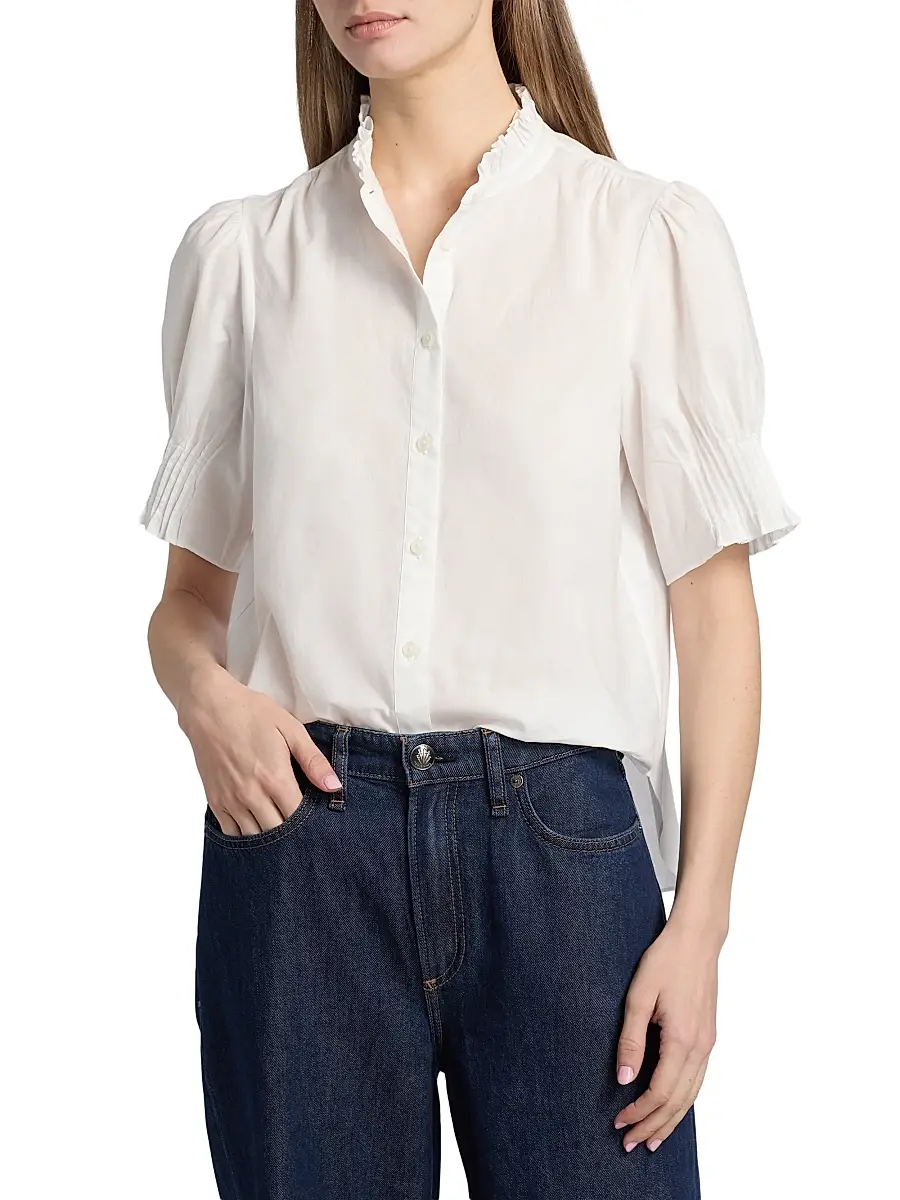 rag & bone Women's Dakota Cotton Poplin Puff-Sleeve Shirt | Thumbnail 3 rag & bone Women's Dakota Cotton Poplin Puff-Sleeve Shirt | Thumbnail 3