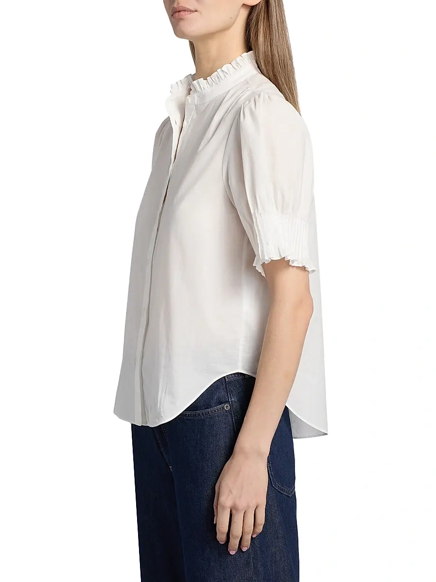 rag & bone Women's Dakota Cotton Poplin Puff-Sleeve Shirt | Thumbnail 4 rag & bone Women's Dakota Cotton Poplin Puff-Sleeve Shirt | Thumbnail 4