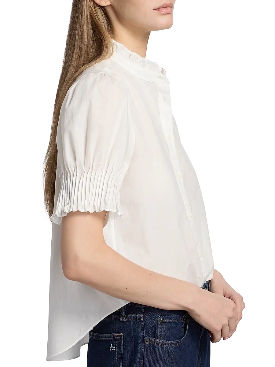 rag & bone Women's Dakota Cotton Poplin Puff-Sleeve Shirt | Thumbnail 6 rag & bone Women's Dakota Cotton Poplin Puff-Sleeve Shirt | Thumbnail 6