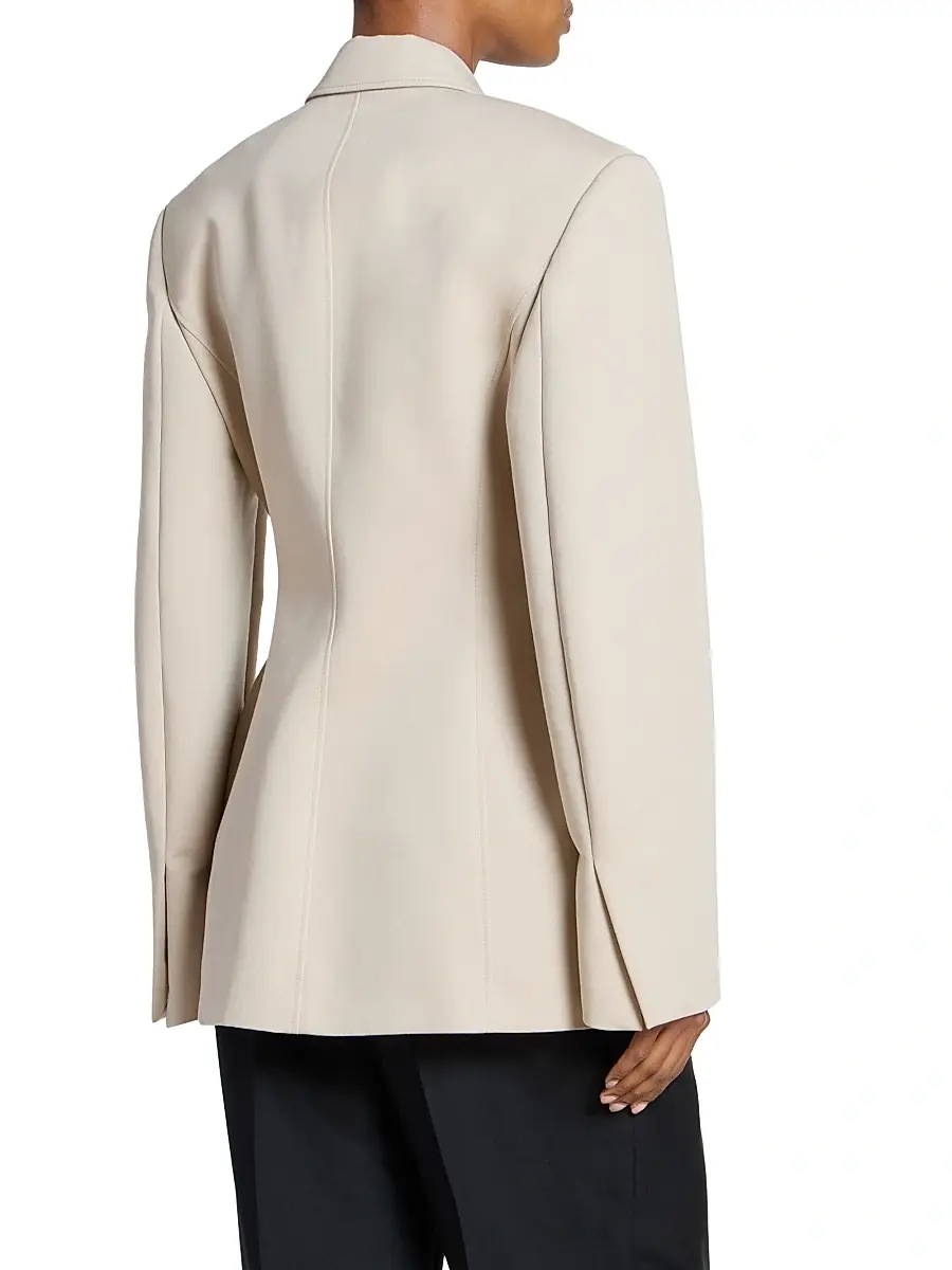 Wardrobe.NYC WARDROBE. NYC Women's Drill Contour Cotton Single-Breasted Blazer | Thumbnail 5