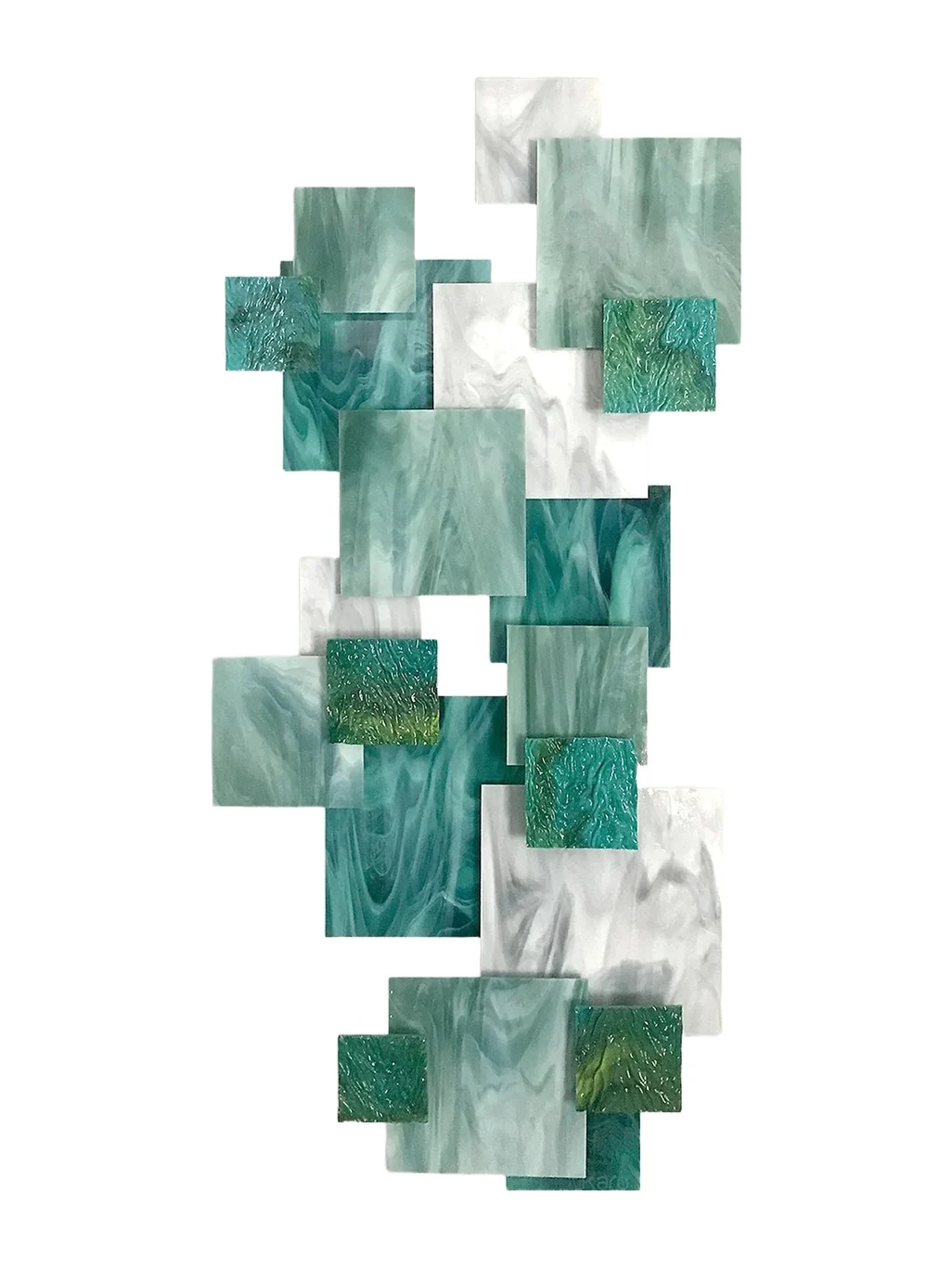 Karo Studios Sunset Vertical Glass Wall Sculpture