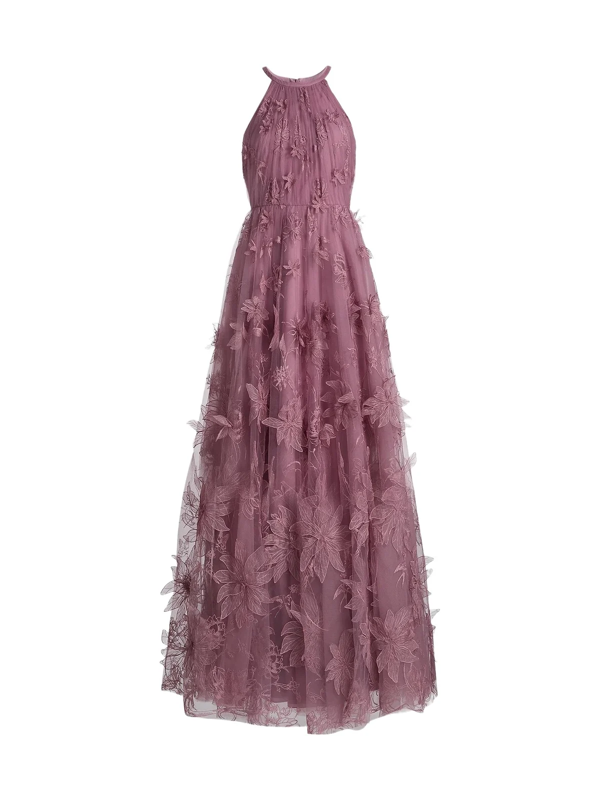 THEIA Women's Lux Floral-Embroidered Gown