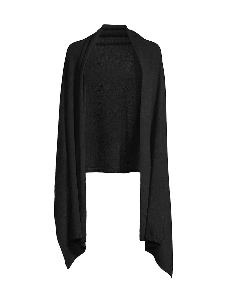 Sofia Cashmere Women's Cashmere Knit Wrap - Black | Image 1 Sofia Cashmere Women's Cashmere Knit Wrap - Black | Image 1