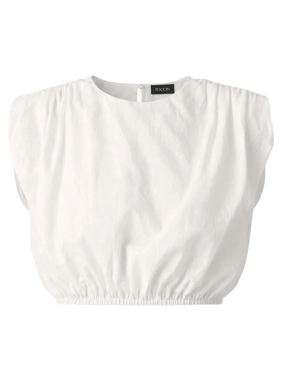 Women's Sirelle Linen-Cotton Crop Top