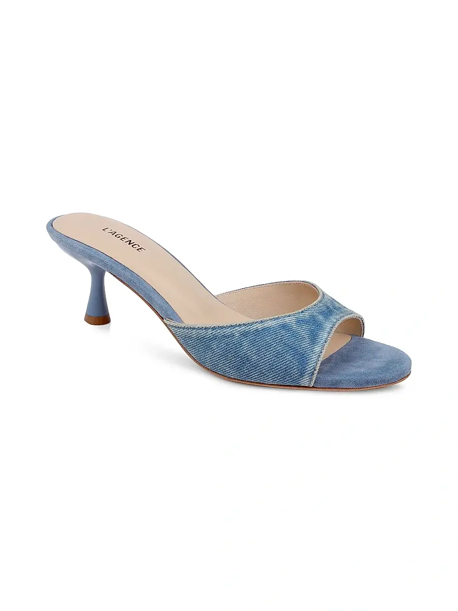 L'Agence Women's Arleen 60MM Denim Sandals | Thumbnail 2