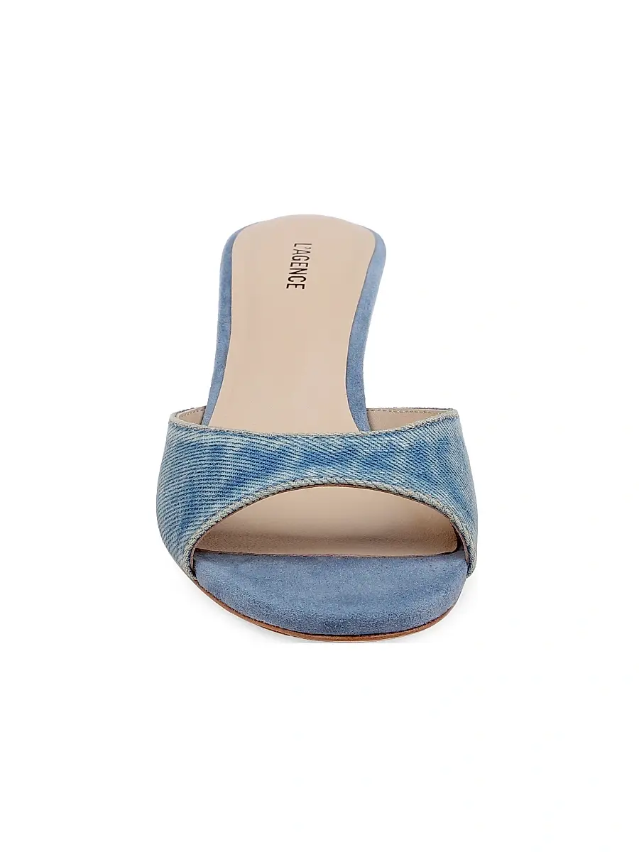 L'Agence Women's Arleen 60MM Denim Sandals | Thumbnail 4