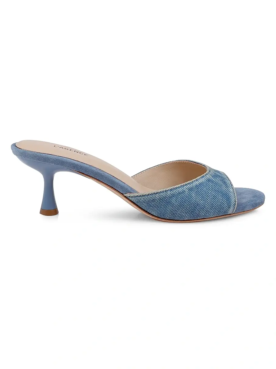 L'Agence Women's Arleen 60MM Denim Sandals - Light Denim - Size 6.5 | Image 1 L'Agence Women's Arleen 60MM Denim Sandals - Light Denim - Size 6.5 | Image 1