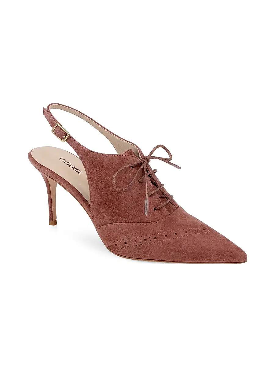 L'Agence Women's Shreya 80MM Suede Slingback Pumps | Thumbnail 2