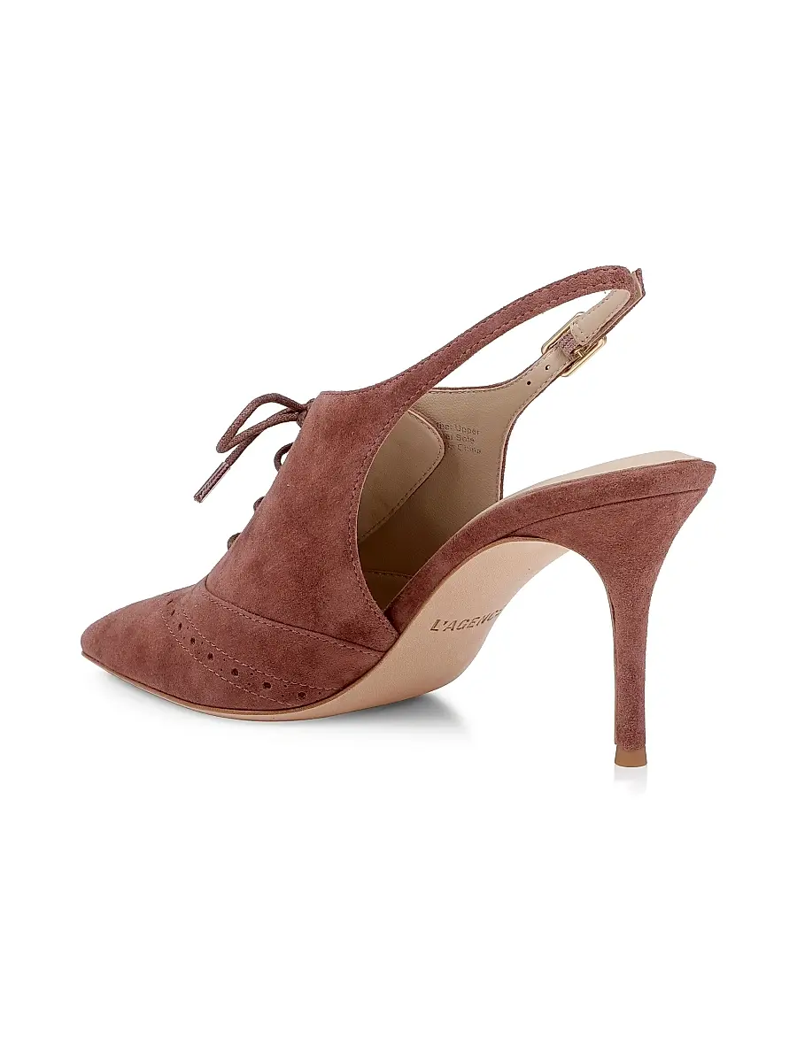 L'Agence Women's Shreya 80MM Suede Slingback Pumps | Thumbnail 3
