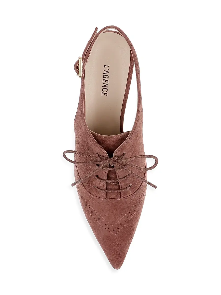 L'Agence Women's Shreya 80MM Suede Slingback Pumps | Thumbnail 5