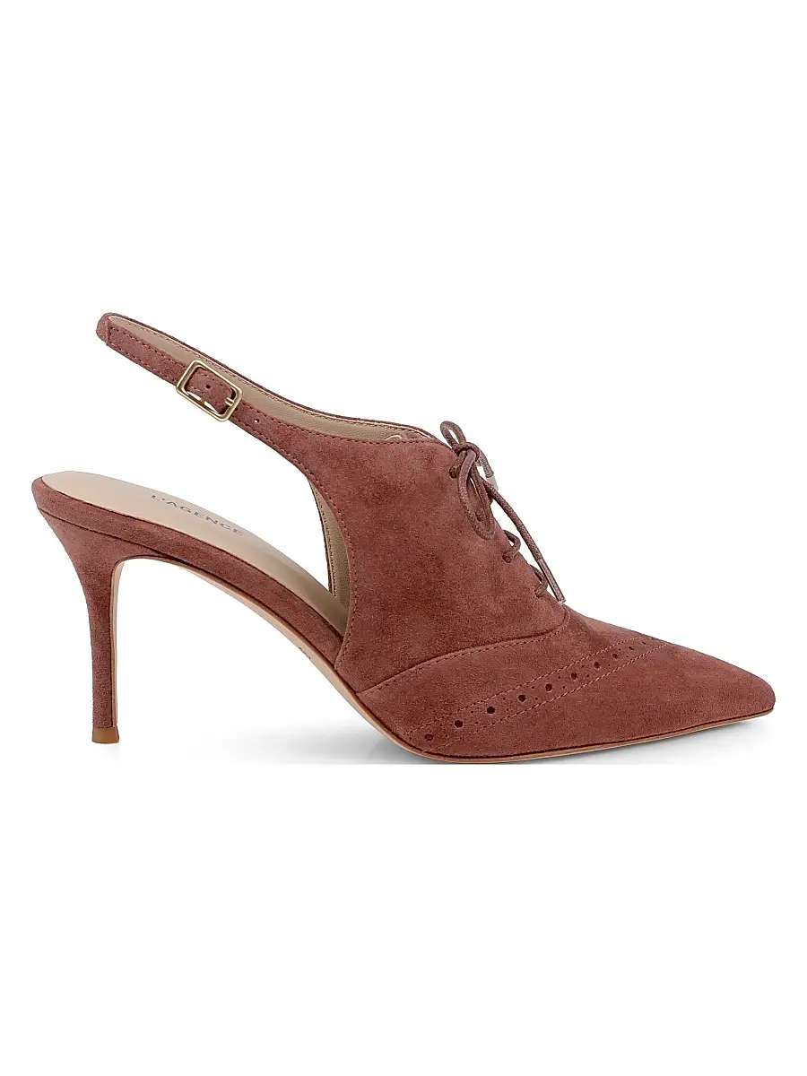 L'Agence Women's Shreya 80MM Suede Slingback Pumps - Hazel Suede - Size 10 | Image 1 L'Agence Women's Shreya 80MM Suede Slingback Pumps - Hazel Suede - Size 10 | Image 1