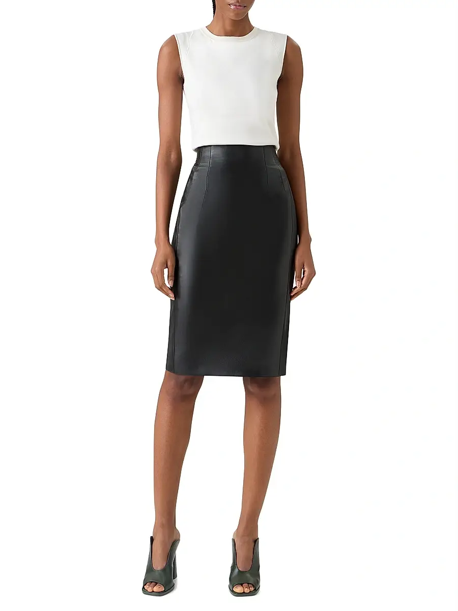 Akris Women's Leather Pencil Skirt | Thumbnail 2 Akris Women's Leather Pencil Skirt | Thumbnail 2
