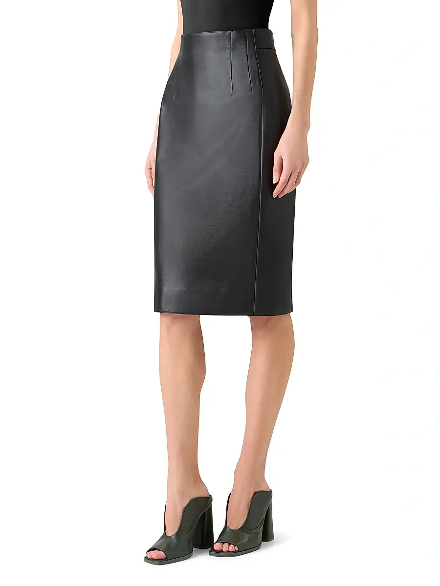Akris Women's Leather Pencil Skirt | Thumbnail 4 Akris Women's Leather Pencil Skirt | Thumbnail 4