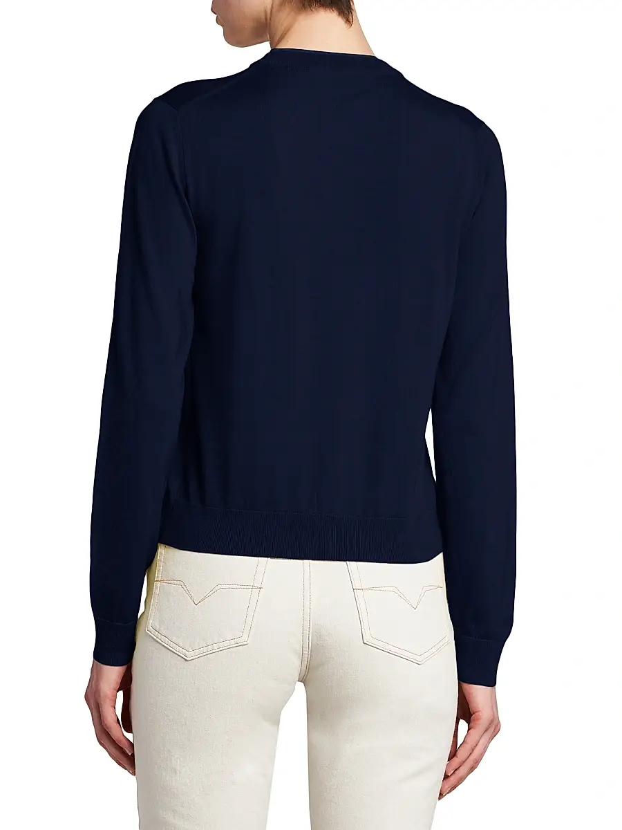 Versace Women's La Vacanza Classic Wool Cardigan | Thumbnail 5 Versace Women's La Vacanza Classic Wool Cardigan | Thumbnail 5