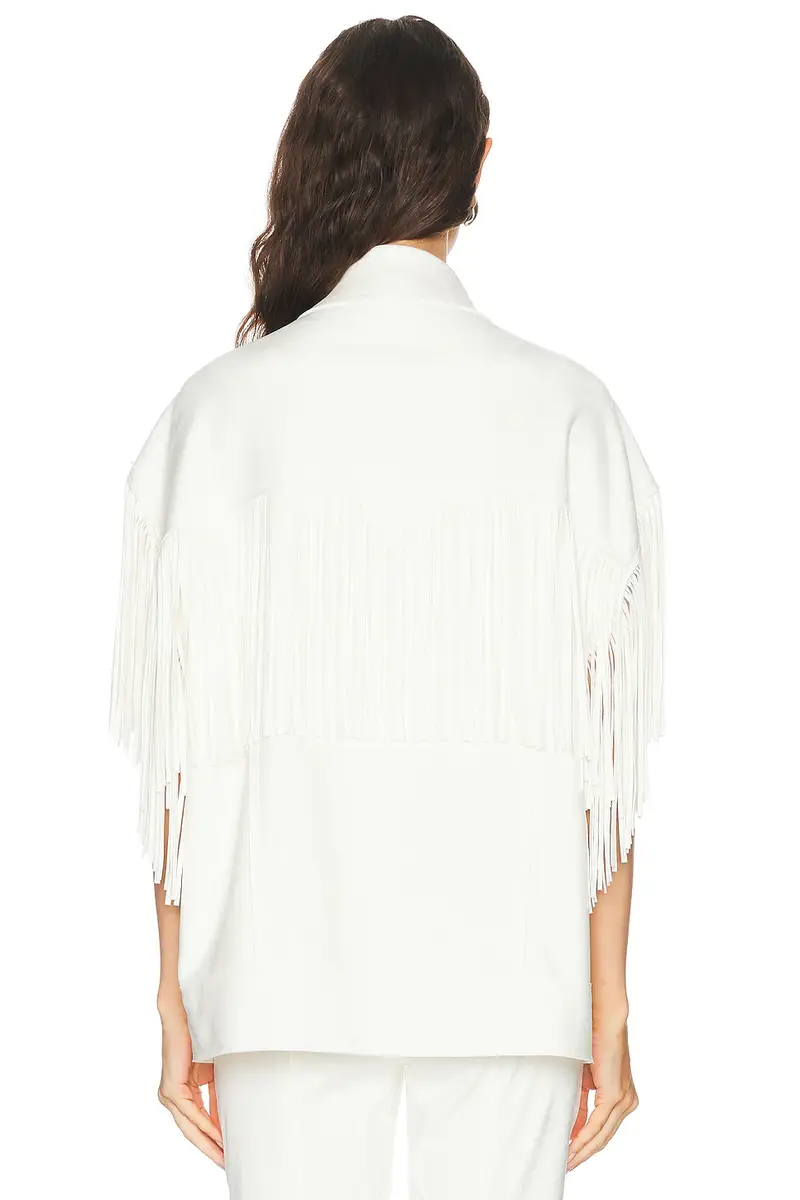 Norma Kamali Sleeveless Oversized Fringe Jacket | Thumbnail 3