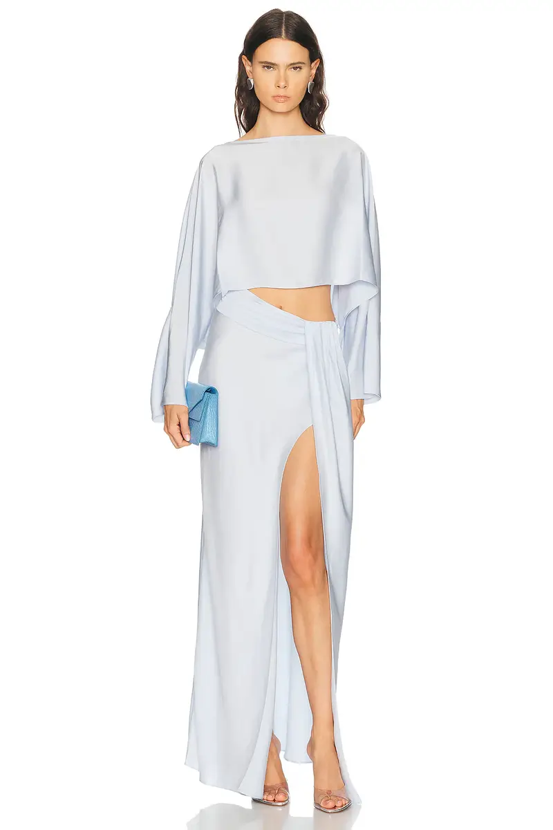 Lapointe Lightweight Satin Asymmetric Maxi Skirt | Thumbnail 5 Lapointe Lightweight Satin Asymmetric Maxi Skirt | Thumbnail 5