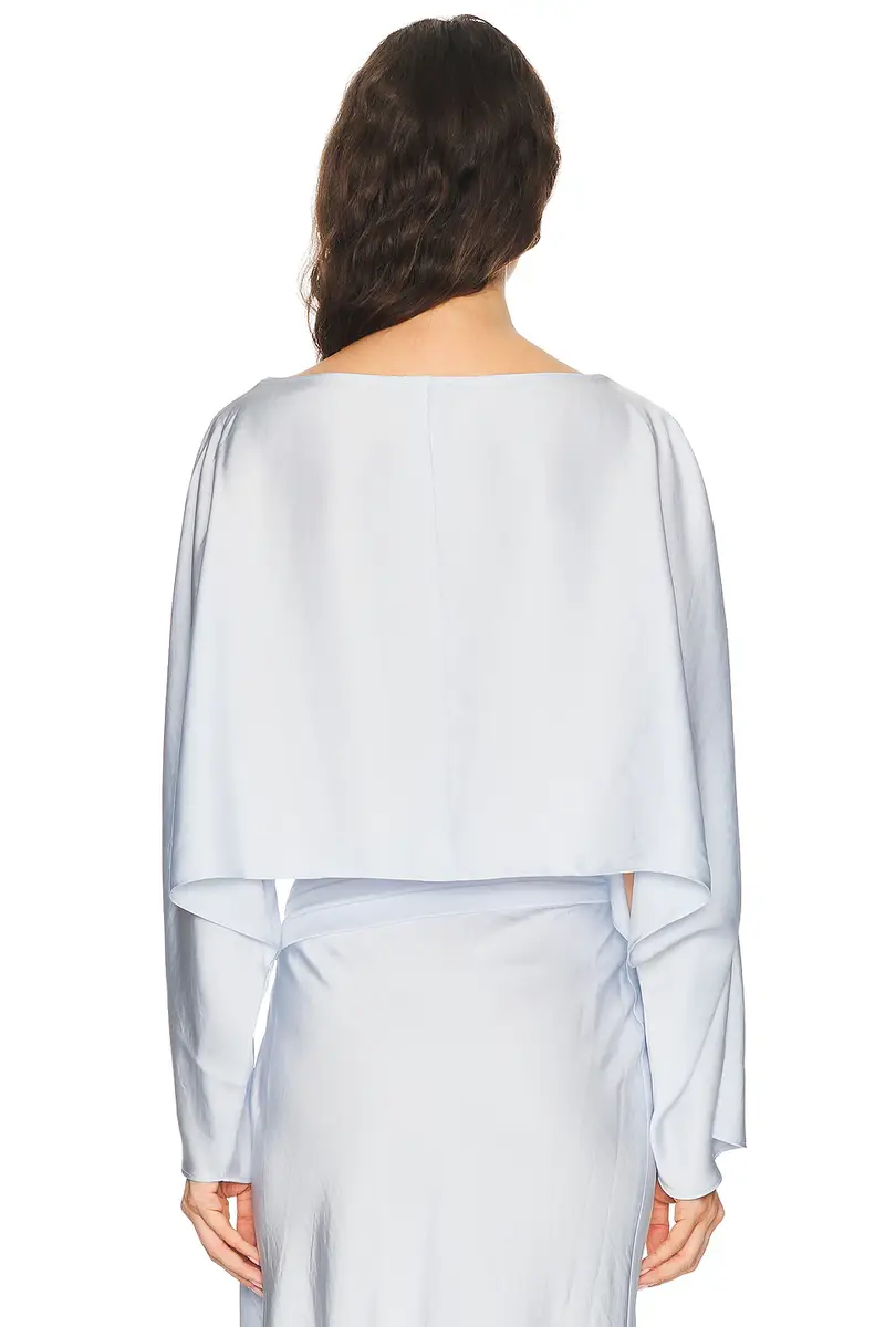 Lapointe Lightweight Satin Boat Neck Caftan Top | Thumbnail 3 Lapointe Lightweight Satin Boat Neck Caftan Top | Thumbnail 3