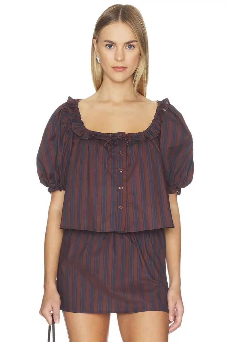Puff Sleeve Button Up Top Puff Sleeve Button Up Top