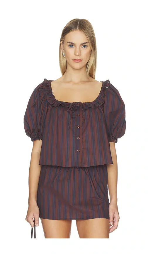 WeWoreWhat Puff Sleeve Button Up Top | Image 1 WeWoreWhat Puff Sleeve Button Up Top | Image 1