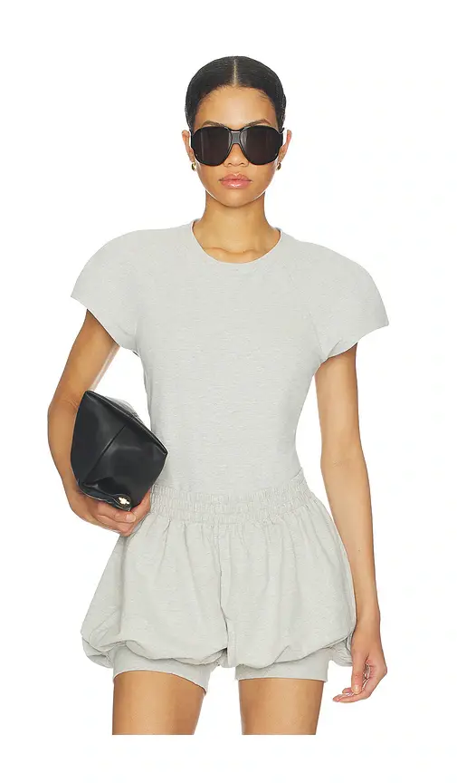 Norma Kamali Cap Sleeve Bomber Bodysuit | Image 1 Norma Kamali Cap Sleeve Bomber Bodysuit | Image 1