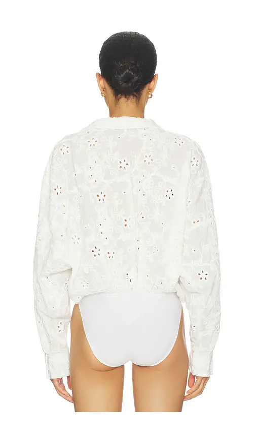 Norma Kamali Super Oversized Boyfriend Shirt Bodysuit | Thumbnail 4 Norma Kamali Super Oversized Boyfriend Shirt Bodysuit | Thumbnail 4