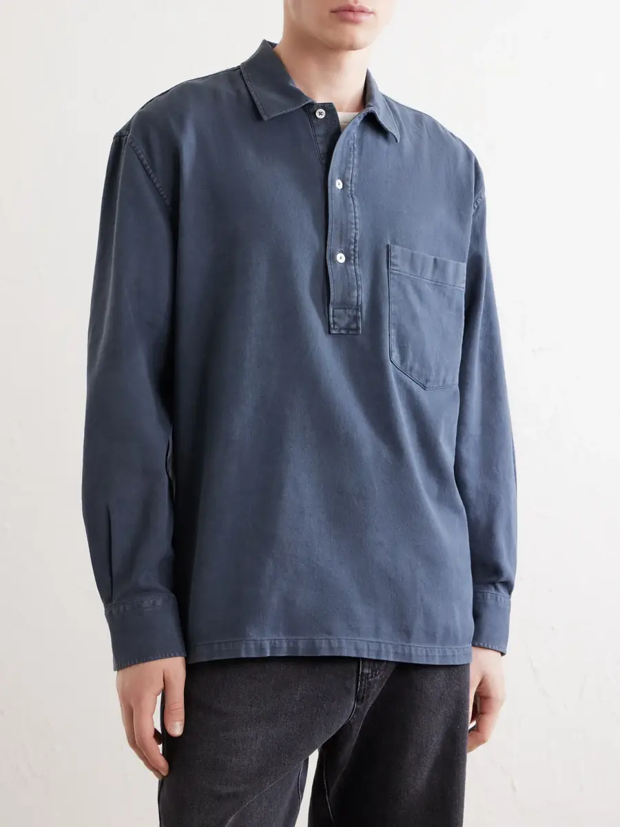 OFFICINE GÉNÉRALE Jordy Cotton-Twill Polo Shirt - Men | Thumbnail 3