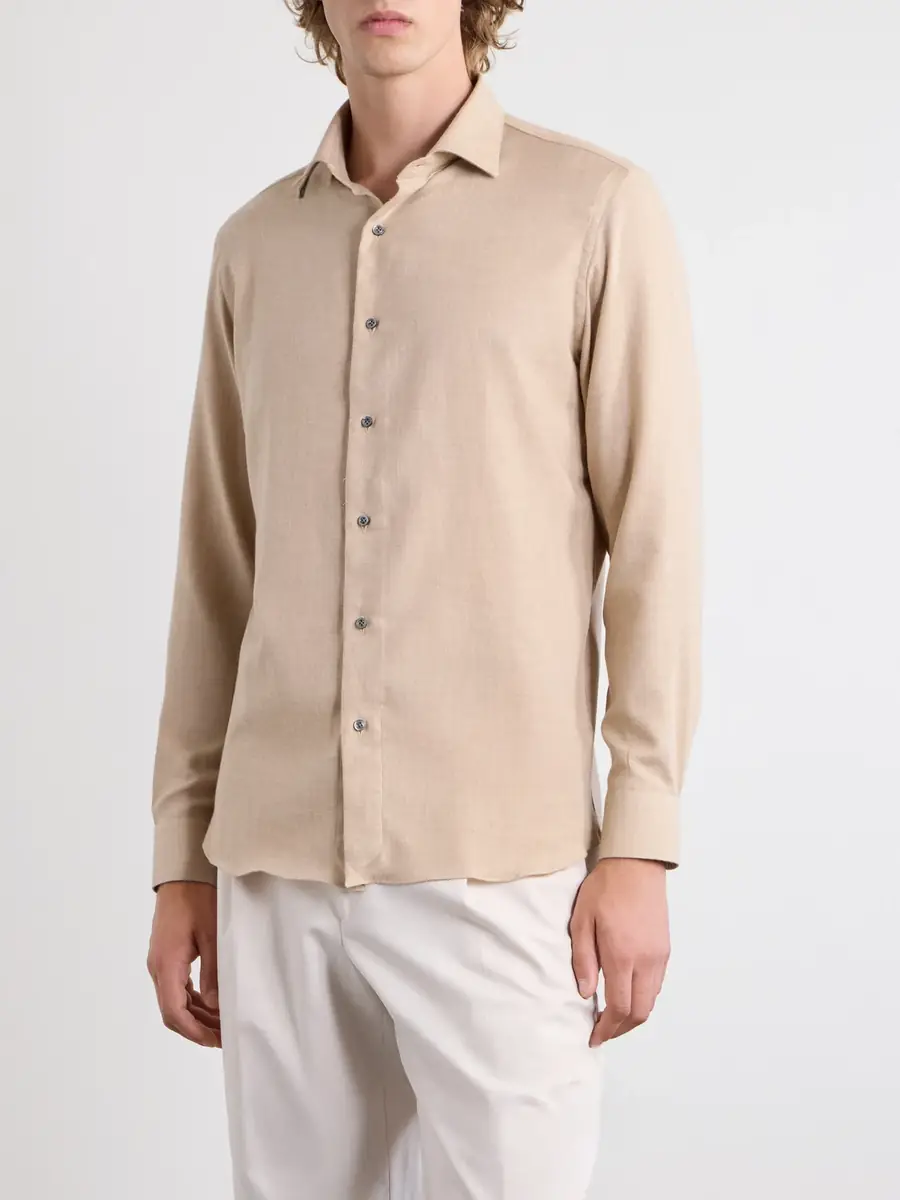 Caruso Cotton and Cashmere-Blend Shirt - Men | Thumbnail 3 Caruso Cotton and Cashmere-Blend Shirt - Men | Thumbnail 3