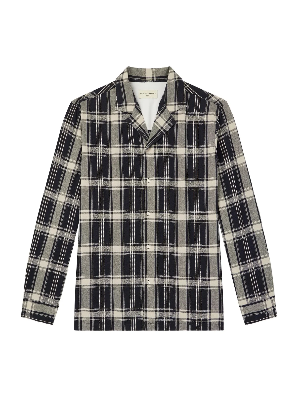 Eren Camp-Collar Checked Cotton-Blend Shirt - Men Eren Camp-Collar Checked Cotton-Blend Shirt - Men