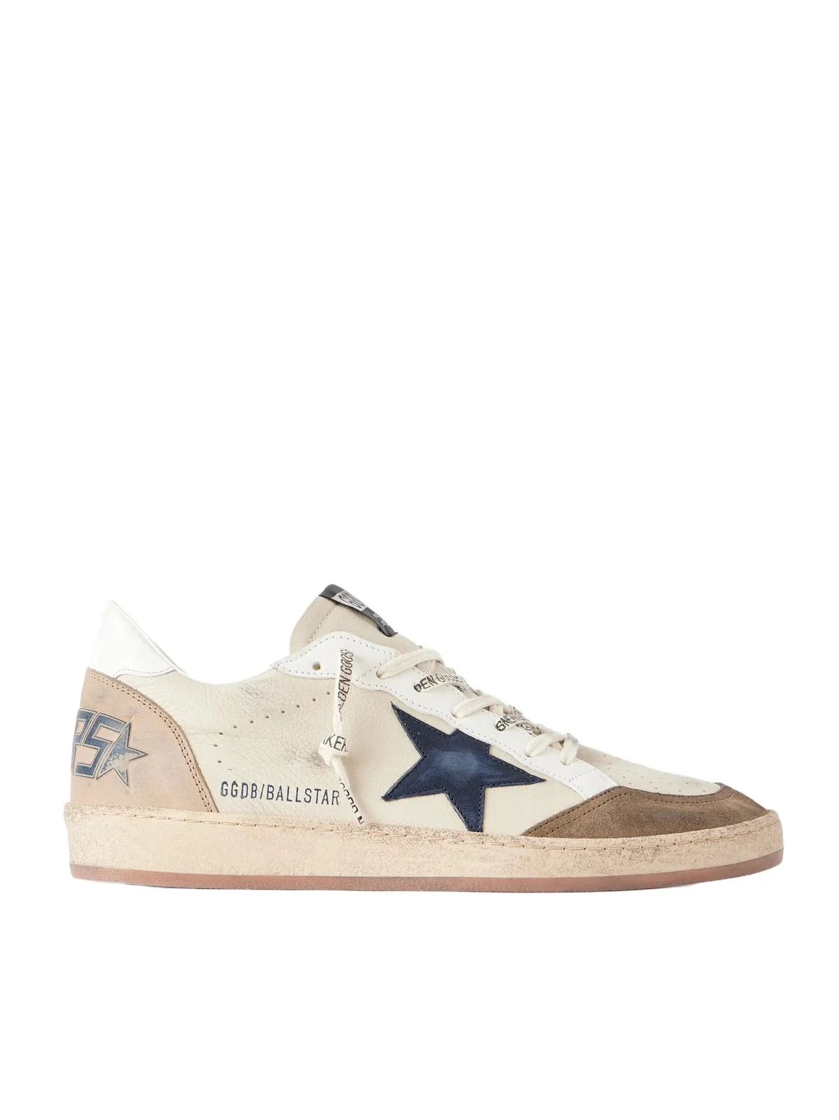 Ball Star Distressed Suede -Trimmed Leather Sneakers - Men Ball Star Distressed Suede -Trimmed Leather Sneakers - Men