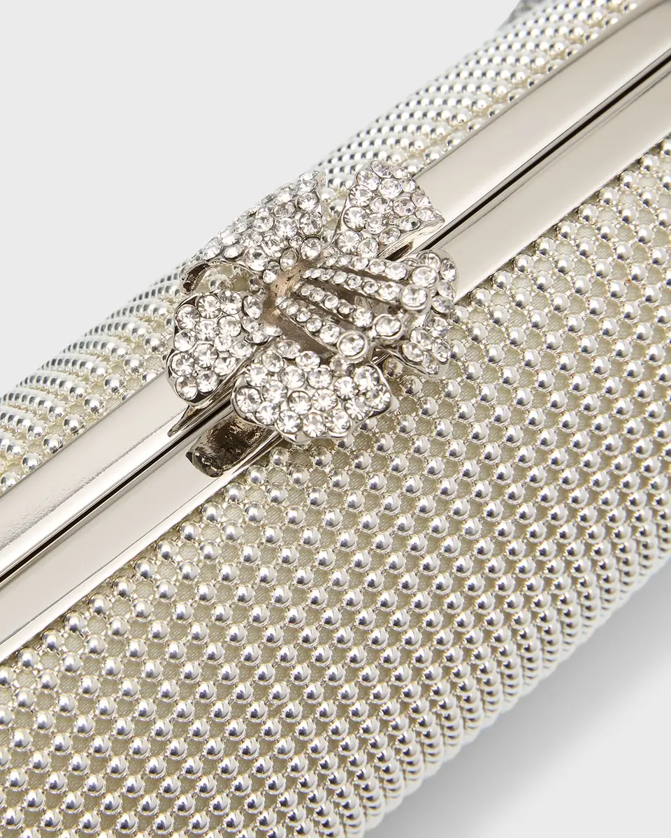 WHITING & DAVIS Flower Crystal-Embellished Clutch Bag | Thumbnail 4