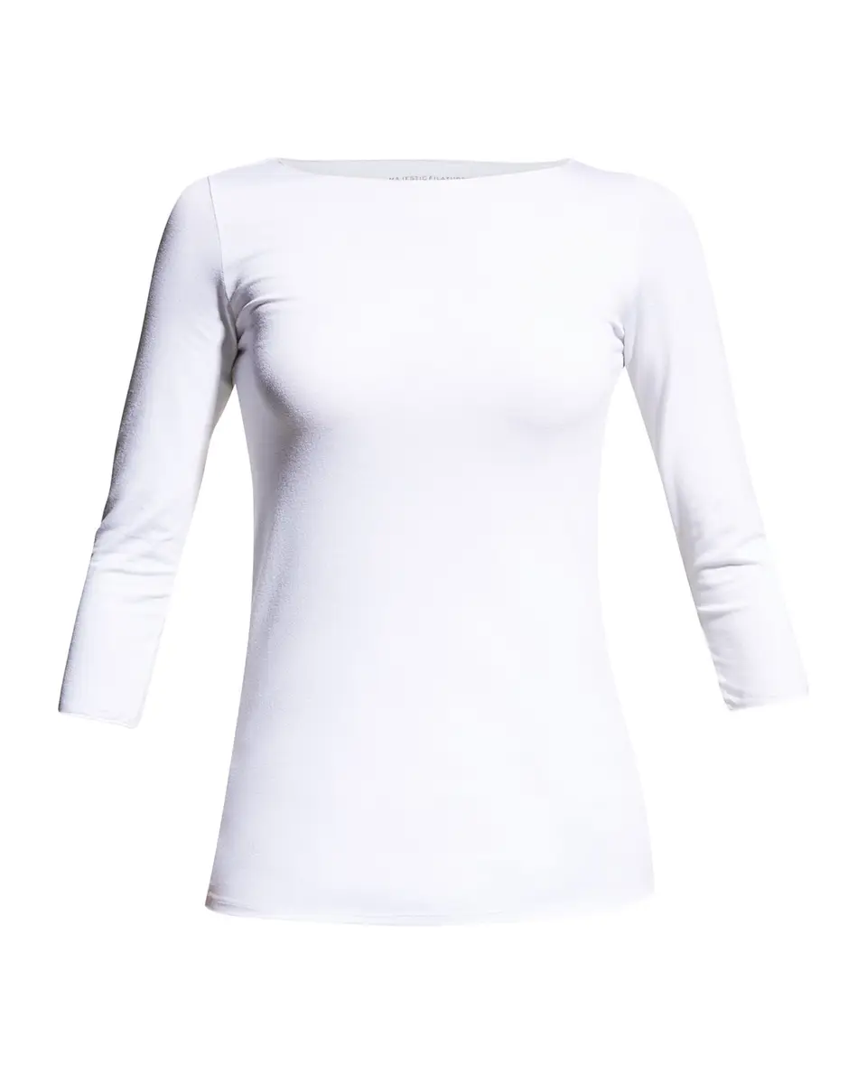 MAJESTIC FILATURES Soft-Touch Marrow-Edge Boat-Neck Top | Thumbnail 2