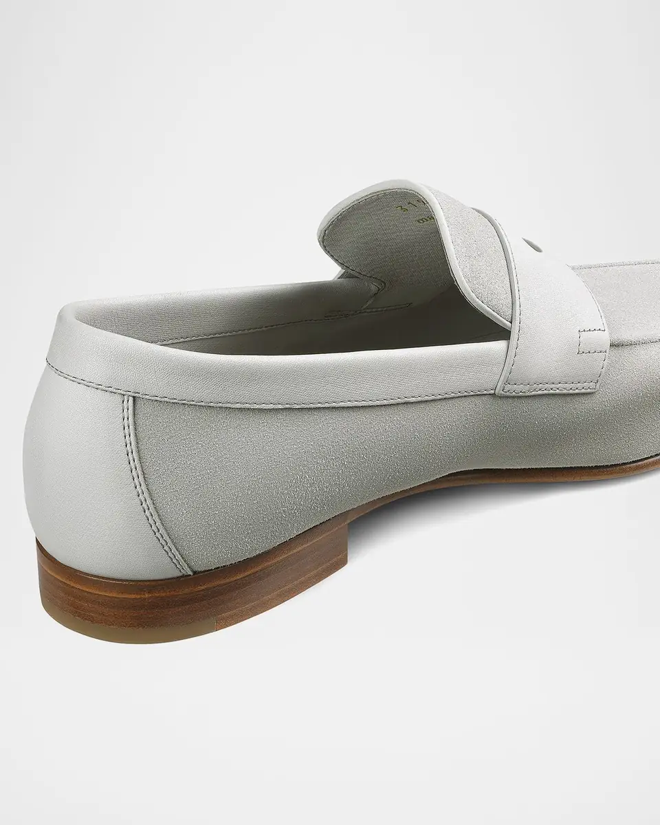 John Lobb Men's Soft Suede Penny Loafers | Thumbnail 2