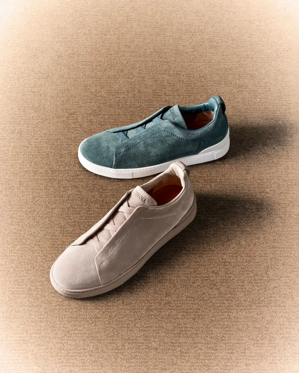 ZEGNA Men's Triple Stitch Suede Low-Top Sneakers | Thumbnail 3 ZEGNA Men's Triple Stitch Suede Low-Top Sneakers | Thumbnail 3