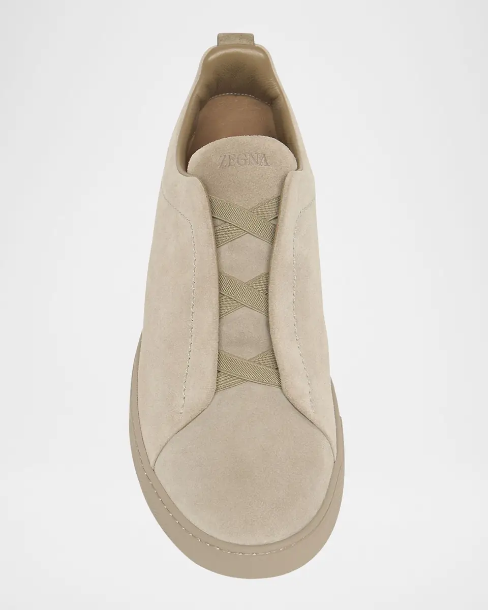 ZEGNA Men's Triple Stitch Suede Low-Top Sneakers | Thumbnail 4 ZEGNA Men's Triple Stitch Suede Low-Top Sneakers | Thumbnail 4