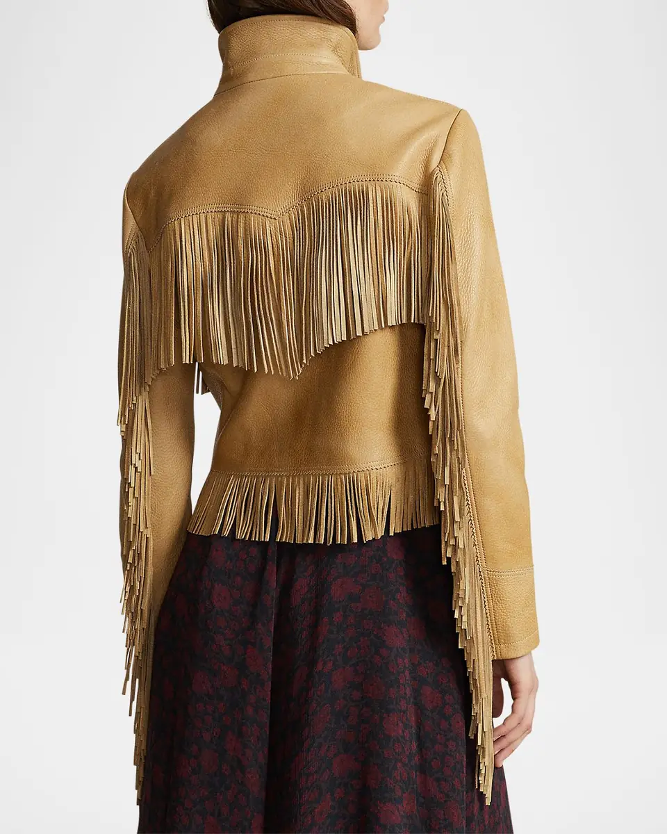 Polo Ralph Lauren Fringe Waxed Leather Jacket | Thumbnail 2