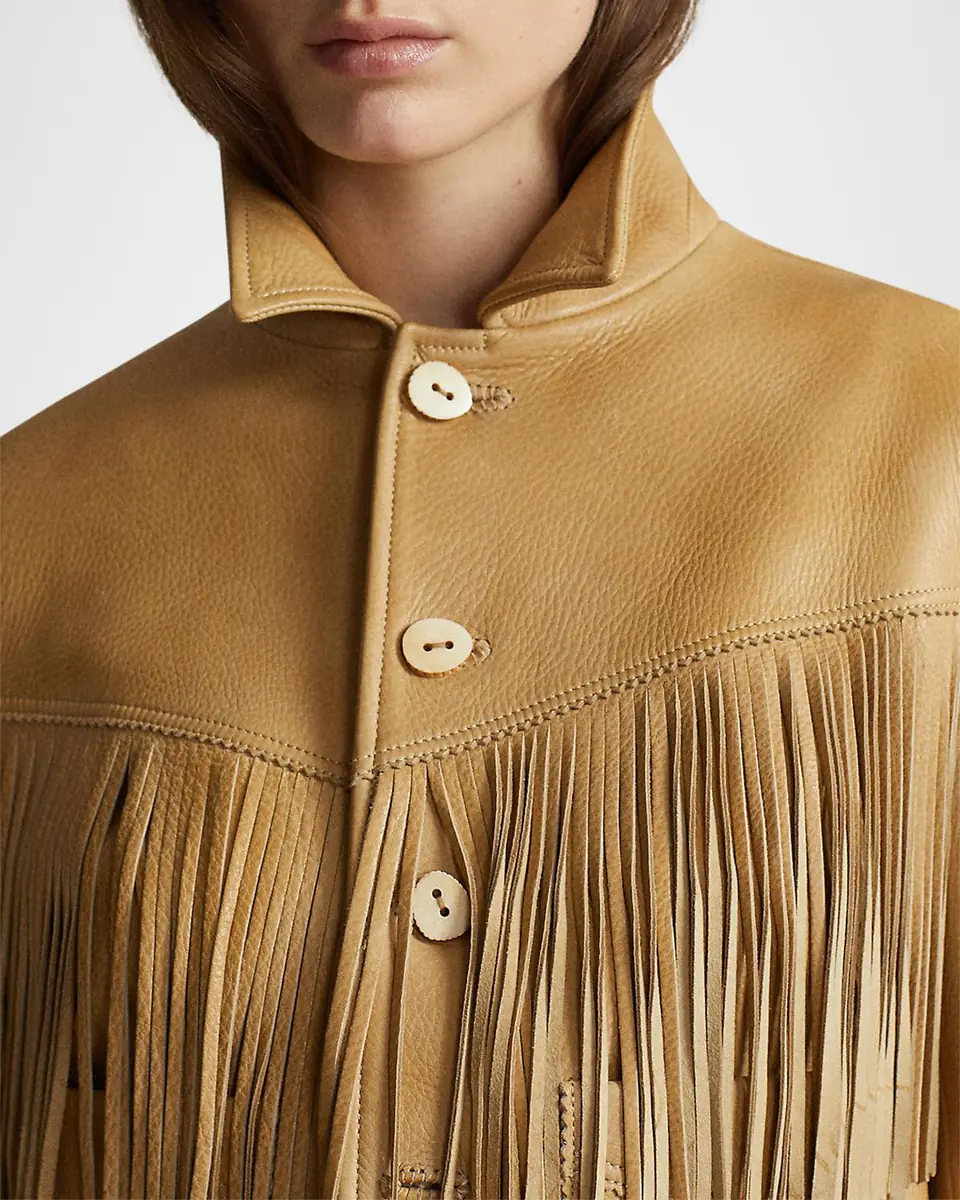 Polo Ralph Lauren Fringe Waxed Leather Jacket | Thumbnail 4