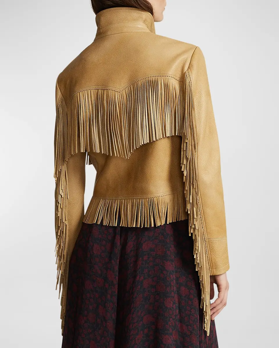 Polo Ralph Lauren Fringe Waxed Leather Jacket | Thumbnail 5